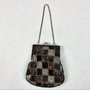 Beaded Square Design Handbag